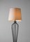 French Solid Steel Floor Lamp in the style of Jean Royère, 1950s 5