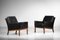 Danish Black Leather Armchairs by Kai Lyngfeldt Larsen, 1970s, Set of 2 5