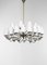 Large Italian Chandelier in Opaline and Brass in the Style of Stilnovo, 1960s 1