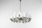 Large Italian Chandelier in Opaline and Brass in the Style of Stilnovo, 1960s 12