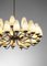 Large Italian Chandelier in Opaline and Brass in the Style of Stilnovo, 1960s 6