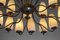 Large Italian Chandelier in Opaline and Brass in the Style of Stilnovo, 1960s, Image 8