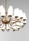 Large Italian Chandelier in Opaline and Brass in the Style of Stilnovo, 1960s 4