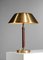 Lámpara sueca de latón y cuero de Falkenbergs Belysning, años 50, Imagen 7