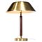 Swedish Lamp in Brass and Leather from Falkenbergs Belysning, 1950s, Image 1