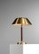 Lámpara sueca de latón y cuero de Falkenbergs Belysning, años 50, Imagen 8