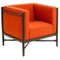 Sunset Orange Black Lacquered Loka Lounge Armchair Novum by Colé Italia 1