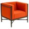 Sunset Orange Black Lacquered Loka Lounge Armchair Novum by Colé Italia, Image 1