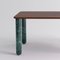 Medium Walnut and Green Marble Sunday Dining Table by Jean-Baptiste Souletie 3