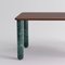 Medium Walnut and Green Marble Sunday Dining Table by Jean-Baptiste Souletie, Image 3