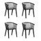 Black Matt Lacquer Secreto Little Armchairs by Colé Italia, Set of 4 2