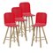 Red Tapparelle High Back Tria Stool by Colé Italia, Set of 4, Image 6