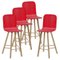 Red Tapparelle High Back Tria Stool by Colé Italia, Set of 4, Image 1