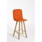 Orange Upholstered Wool High Back Tria Stool by Colé Italia, Set of 4 2