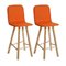 Orange Upholstered Wool High Back Tria Stool by Colé Italia, Set of 4 4