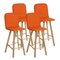 Orangefarbener Tria Hocker mit hoher Rückenlehne aus Wolle von Colé Italia, 4er Set 5