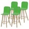 Green Tapparelle High Back Tria Stools by Colé Italia, Set of 4 1