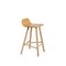 Low Back Natural Leather Tria Stool by Colé Italia 4