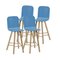 High Back Denim Blue Tapparelle Tria Stool by Colé Italia, Set of 4 2