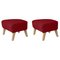 Red Natural Oak Raf Simons Vidar 3 My Own Chair Footstool from By Lassen, Set of 2, Image 1