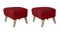 Repose-Pieds Raf Simons Vidar 3 My Own Chair en Chêne Naturel Rouge de By Lassen, Set de 2 2