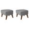 Grey and Smoked Oak Raf Simons Vidar 3 My Own Chair Footstool from By Lassen, Set of 2 1