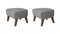 Grey and Smoked Oak Raf Simons Vidar 3 My Own Chair Footstool from By Lassen, Set of 2 2