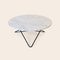 Large White Carrara Marble and Black Steel O Table by Ox Denmarq, Image 2