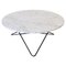 Large White Carrara Marble and Black Steel O Table by Ox Denmarq, Image 1