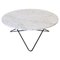 Tavolo grande O in marmo di Carrara bianco e acciaio nero di Ox Denmarq, Immagine 1