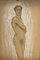 Felice Vellan, Study for a Male Nude, Graphite and Charbon, 1922 1