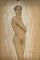 Felice Vellan, Study for a Male Nude, Graphite and Charcoal, 1922 1