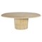 Vintage Oval Travertine Dining Table, 1970s, Image 1