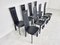 Vintage Black Leather Dining Chairs, 1980s, Set of 8 8