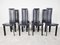 Vintage Black Leather Dining Chairs, 1980s, Set of 8, Image 5