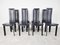 Vintage Esszimmerstühle aus schwarzem Leder, 1980er, 8er Set 5