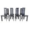 Vintage Black Leather Dining Chairs, 1980s, Set of 8 1