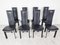Vintage Black Leather Dining Chairs, 1980s, Set of 8, Image 3