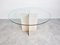 Vintage Round Travertine and Glass Dining Table, 1970s 3