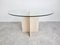 Vintage Round Travertine and Glass Dining Table, 1970s 4
