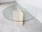 Vintage Round Travertine and Glass Dining Table, 1970s 10