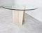 Vintage Round Travertine and Glass Dining Table, 1970s 11
