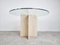 Vintage Round Travertine and Glass Dining Table, 1970s 6