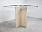 Vintage Round Travertine and Glass Dining Table, 1970s 7