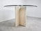 Vintage Round Travertine and Glass Dining Table, 1970s, Image 7