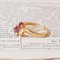 Anello vintage in oro 18k con rubini e diamanti, anni '70, Immagine 5