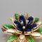 Multicolored Enamel Brooch in 18 Karat Yellow Gold with Diamonds 5