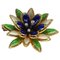 Multicolored Enamel Brooch in 18 Karat Yellow Gold with Diamonds 1