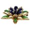 Multicolored Enamel Brooch in 18 Karat Yellow Gold with Diamonds 2