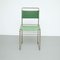 Silla moderna Mid-Century de acero tubular con tela verde, Imagen 13